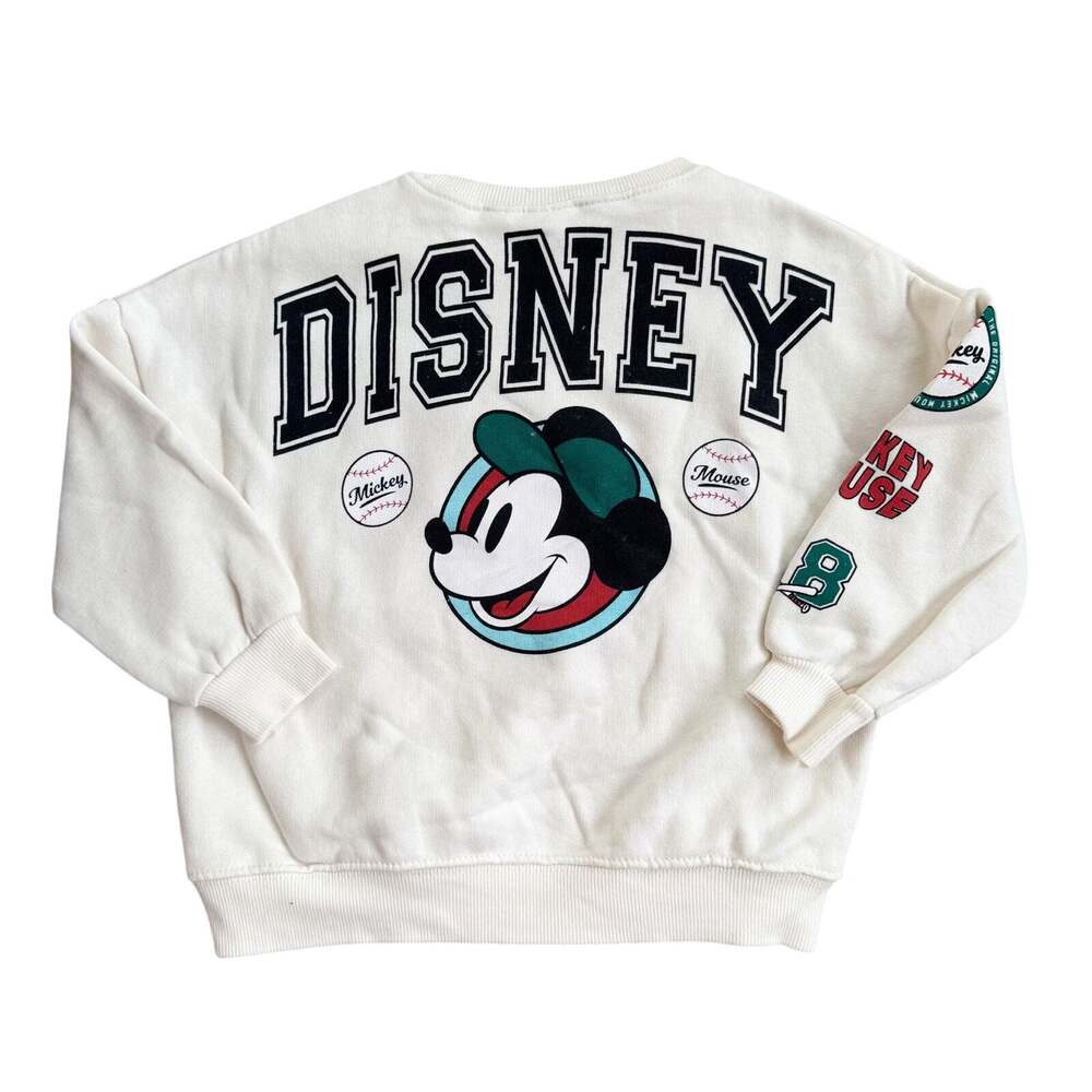 Zara x Disney Mickey Mouse Baseball Front and Back Crewneck Size 4/5